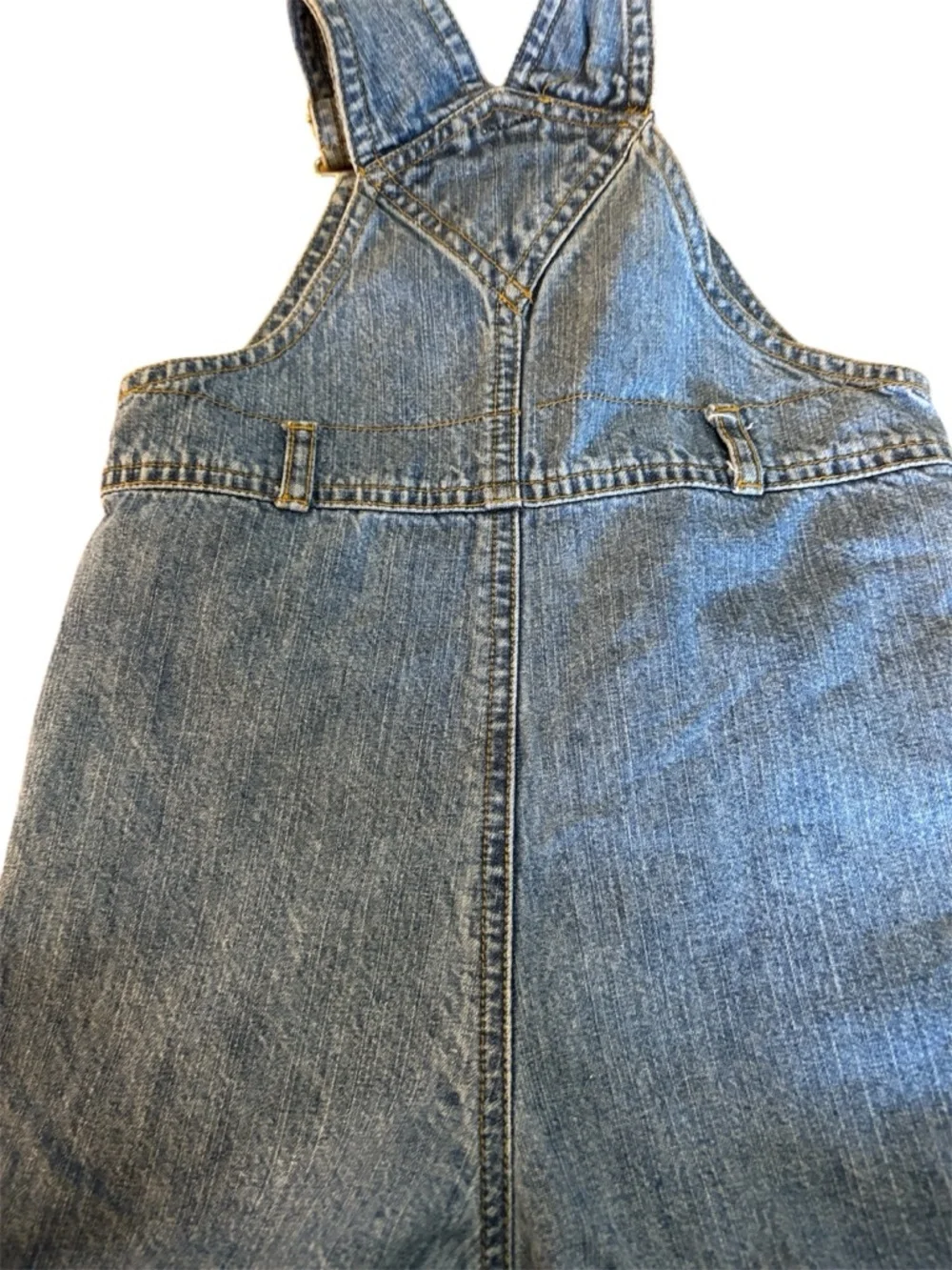 Vintage Carters Denim Embroidered 18 mo short overalls